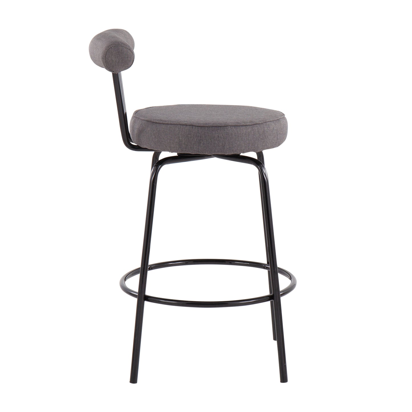 Rhonda - Contemporary Counter Stool (Set of 2) - Black / Charcoal