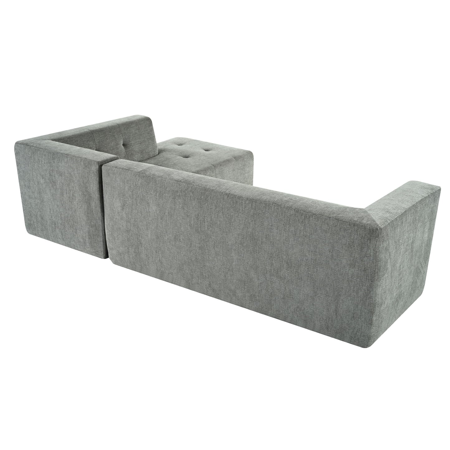 Modular Combination Sofa Set, Modern Minimalist Sofa, Living Room Upholstered Sofa Bed, Bedroom, 2 Pieces Computer Free Combination, L - Shaped - Light Gray