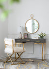 Circle Wall Mirror With Iron Frame, Accent Mirror For Living Room, Entryway, Office - Gold