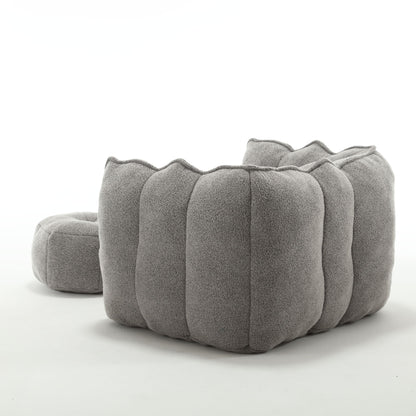 Soft Bean Bag Chair With High Resilient Foam (Chips) - Gray