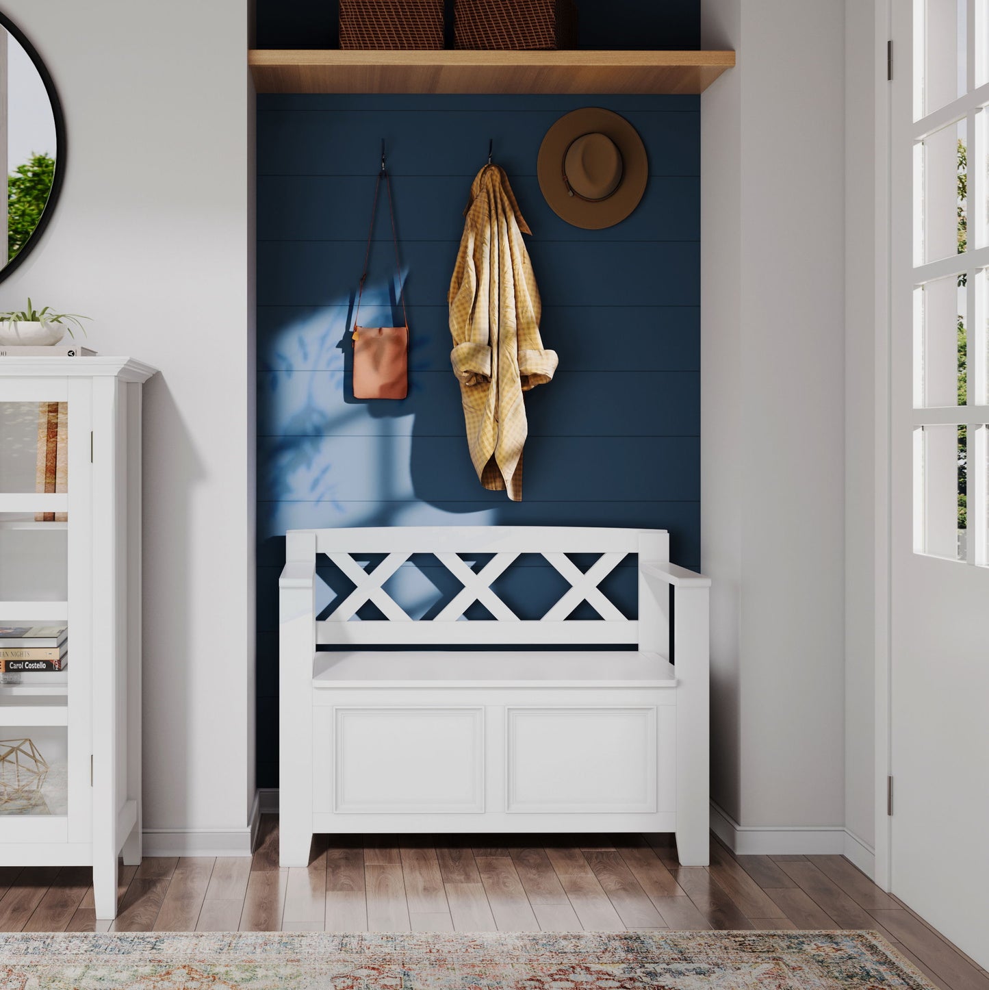 Amherst - Small Entryway Storage Bench - White
