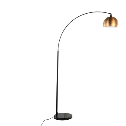 March - Contemporary Floor Lamp - Black / Antique Brass