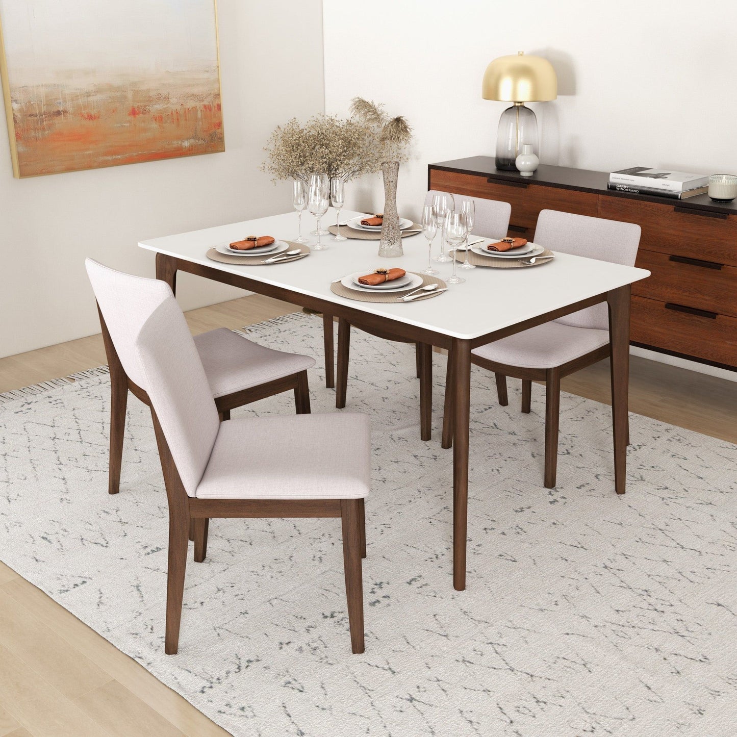 Laura - Mid-Century Modern Dining Chair (Set of 2) - Beige