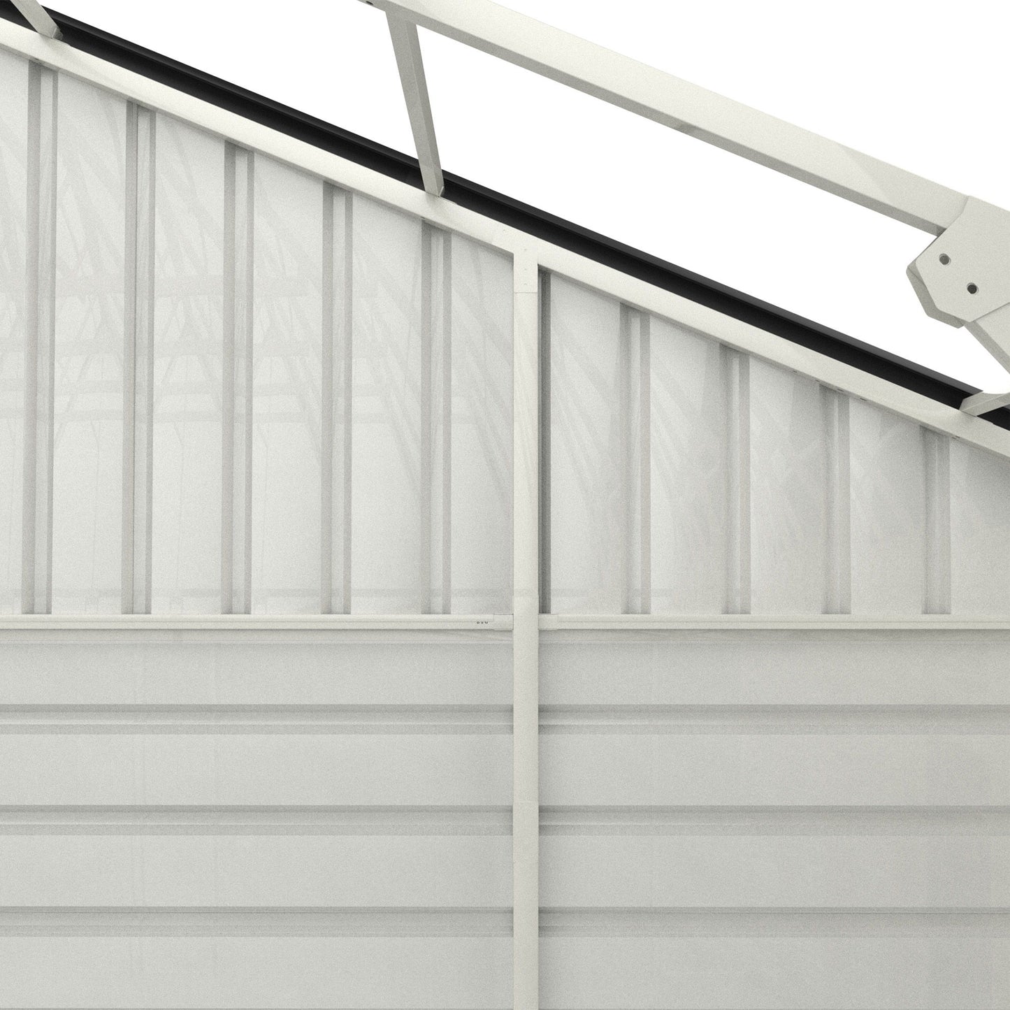 Double Garage Metal Shed With Side Entry Door, Can Storage Power Tools, Motorized Machinery, Farm Equipment, Pick Up Truck - Cream
