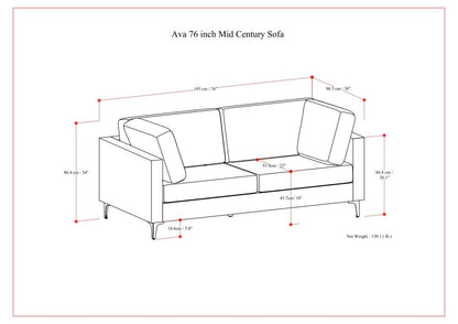 Ava - Mid Century Sofa - Dark Gray