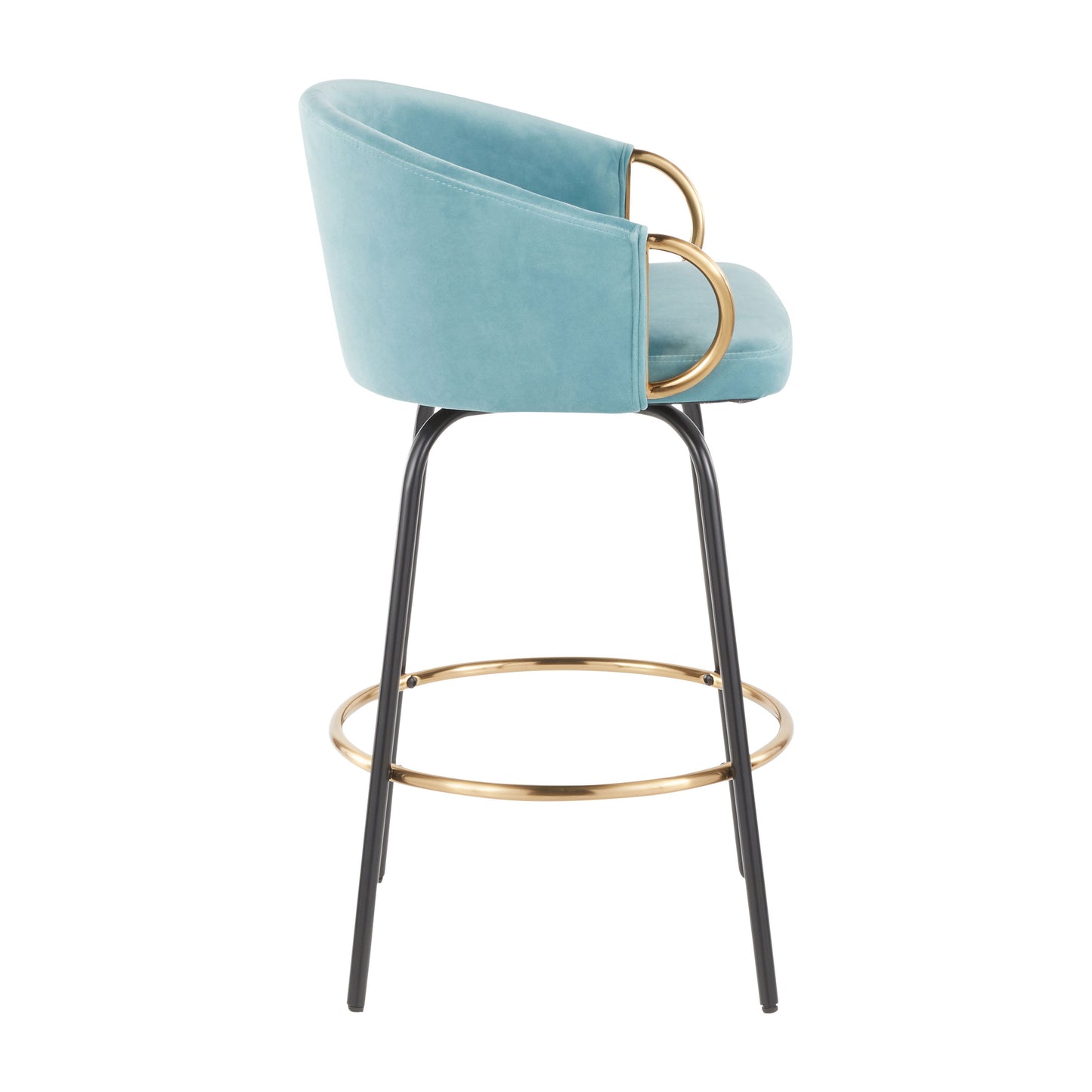 Claire - Contemporary / Glam Counter Stool (Set of 2) - Black / Light Blue