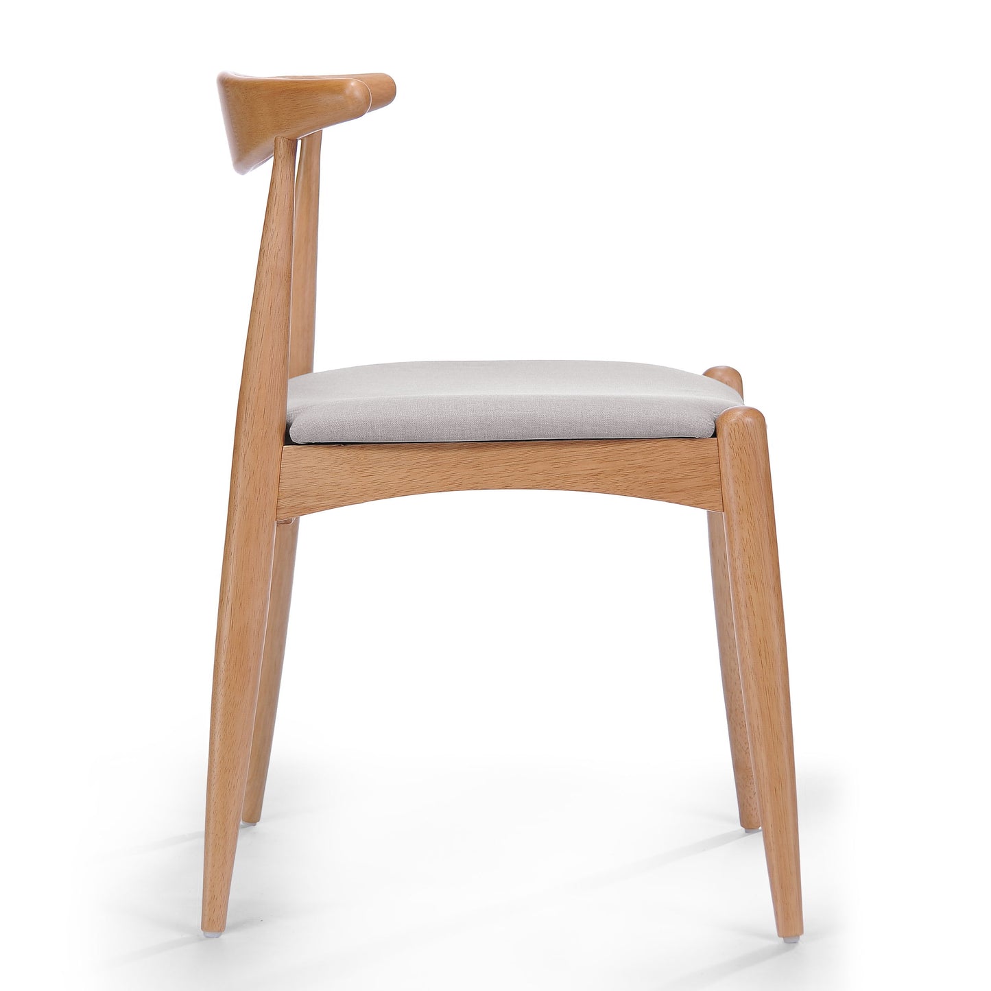 Candescent - Dining Chair With Curved Back And Wood Frame (Set of 2) - Beige