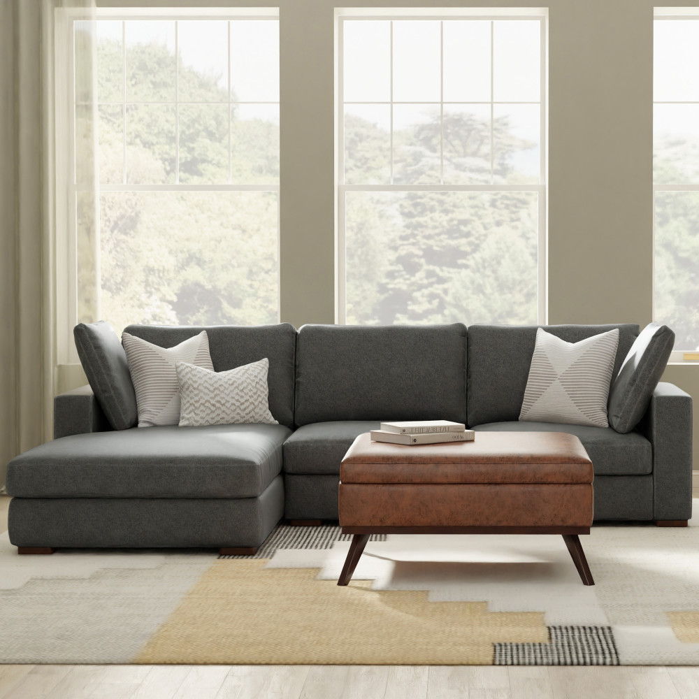 Charlie - Deep Seater Left Sectional Sofa - Gray