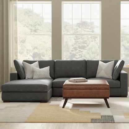 Charlie - Deep Seater Left Sectional Sofa - Gray