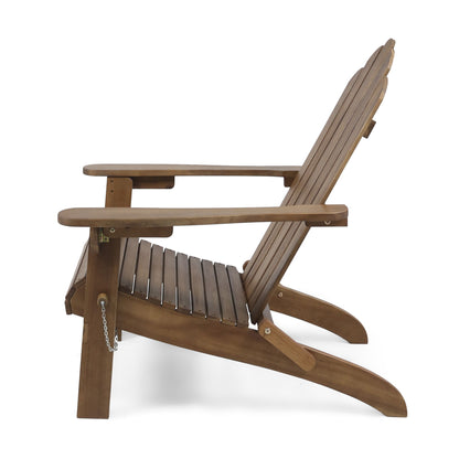 Aurascape - Outdoor Acacia Wood Foldable Adirondack Chair - Dark Brown