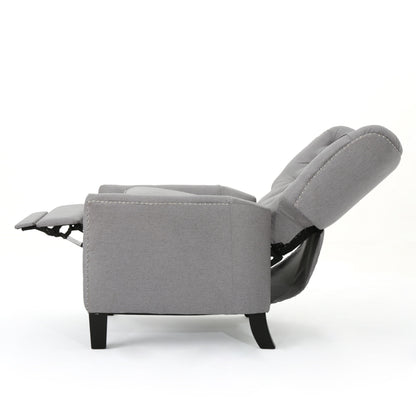 Modern Push Back Recliner - Light Gray