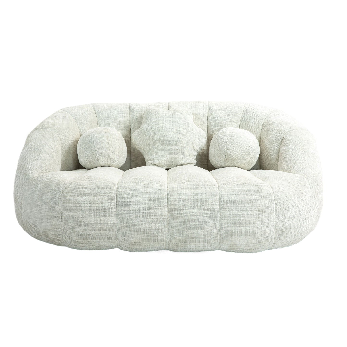 High Back Bean Bag Sofa Couch For Adults And Kids, Comfortable Lounger, Indoor & Outdoor Use - White