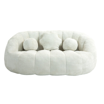 High Back Bean Bag Sofa Couch For Adults And Kids, Comfortable Lounger, Indoor & Outdoor Use - White