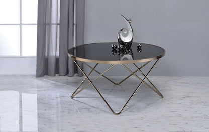 Valora - Glass Coffee Table - Black / Gold
