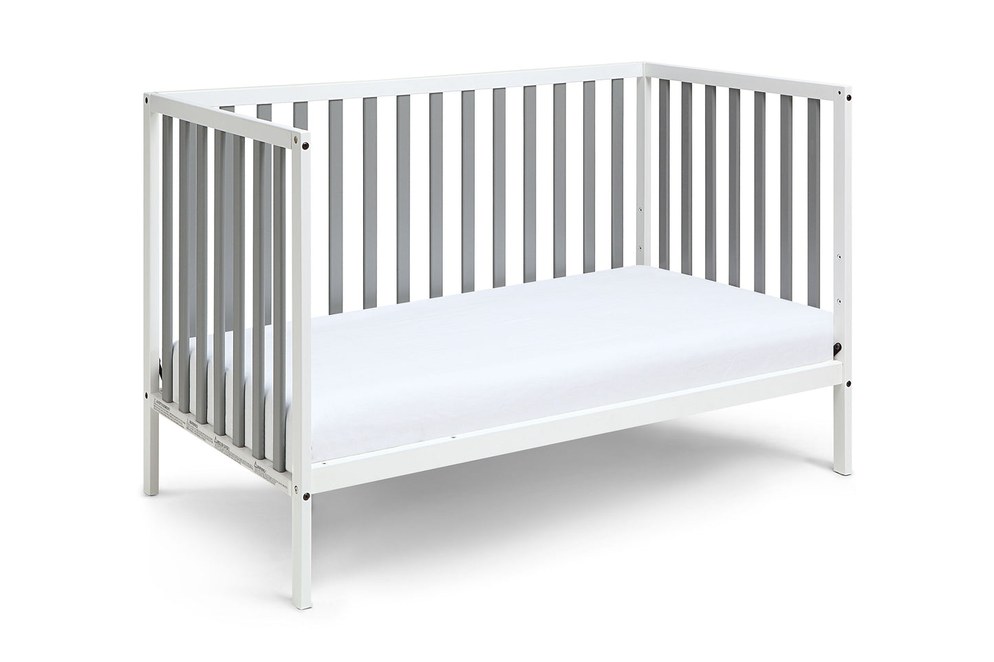 Deux - Remi 3 In 1 Convertible Island Crib - White / Gray