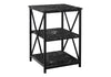 Accent Table, Side Marble Look Contemporary & Modern - Black