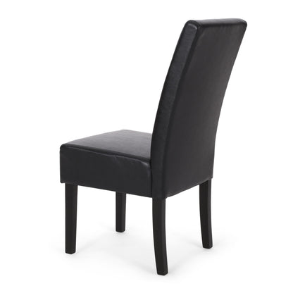 Contemporary Dining Chair (Set of 2) With Rubberwood Legs - Black