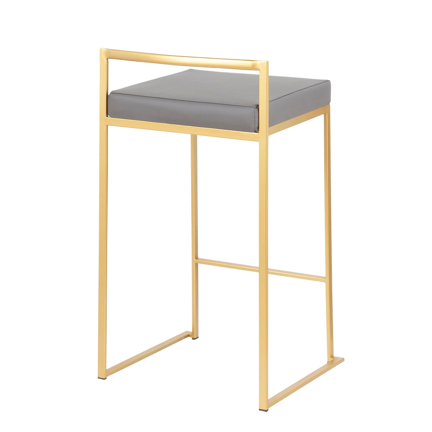 Fuji - Contemporary Counter Stool (Set of 2) - Gold / Gray