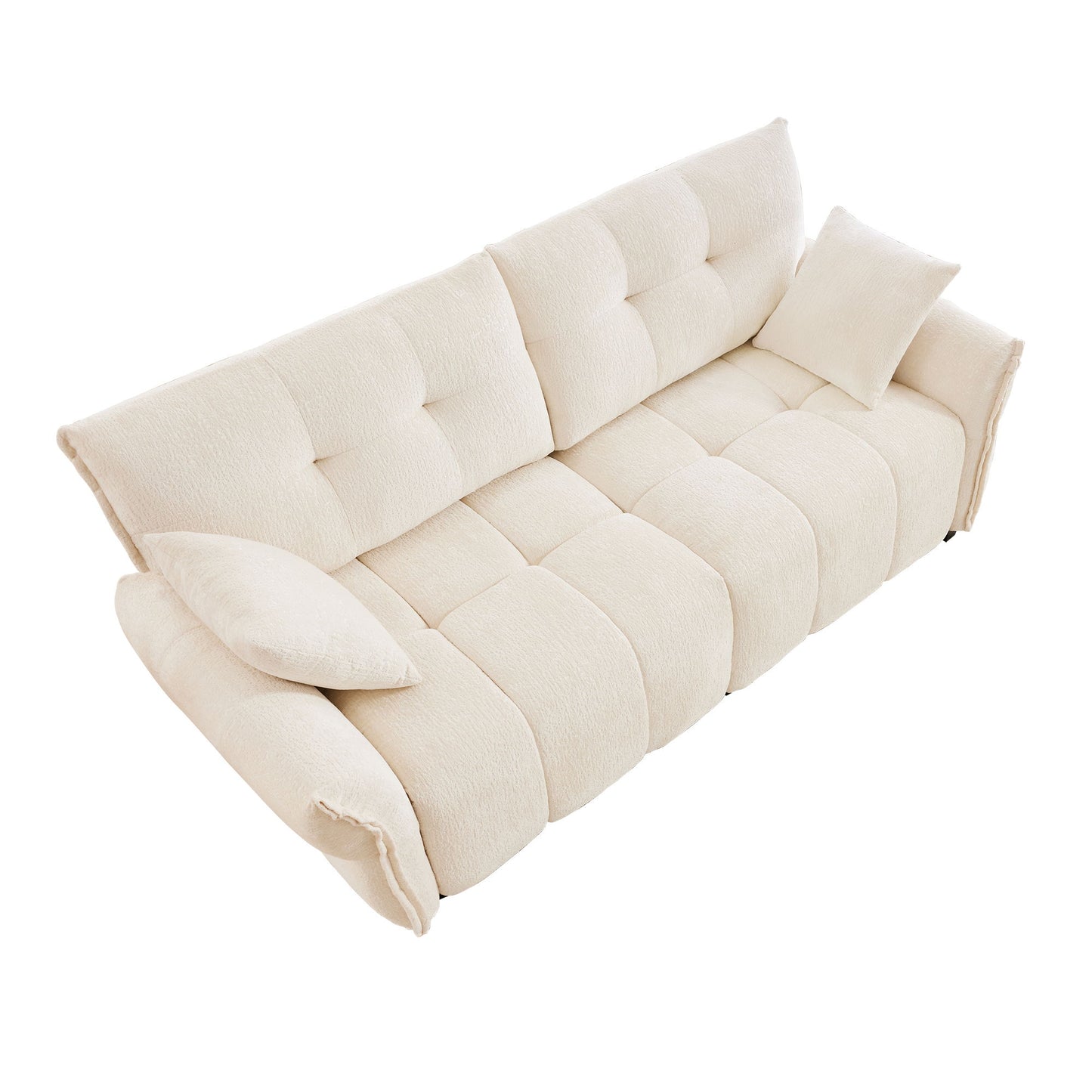 Premium Ergonomic 2 Seater Sofa With High Resilience Foam Cushions For Modern Living Spaces - White