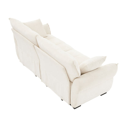 Premium Ergonomic 2 Seater Sofa With High Resilience Foam Cushions For Modern Living Spaces - White