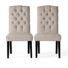 Harriet - Tufted Dining Chairs Upholstered With Solid Wood Frame (Set of 2) - Ivory
