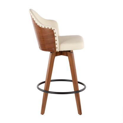 Ahoy - Mid-Century Counter Stool - Walnut / Cream
