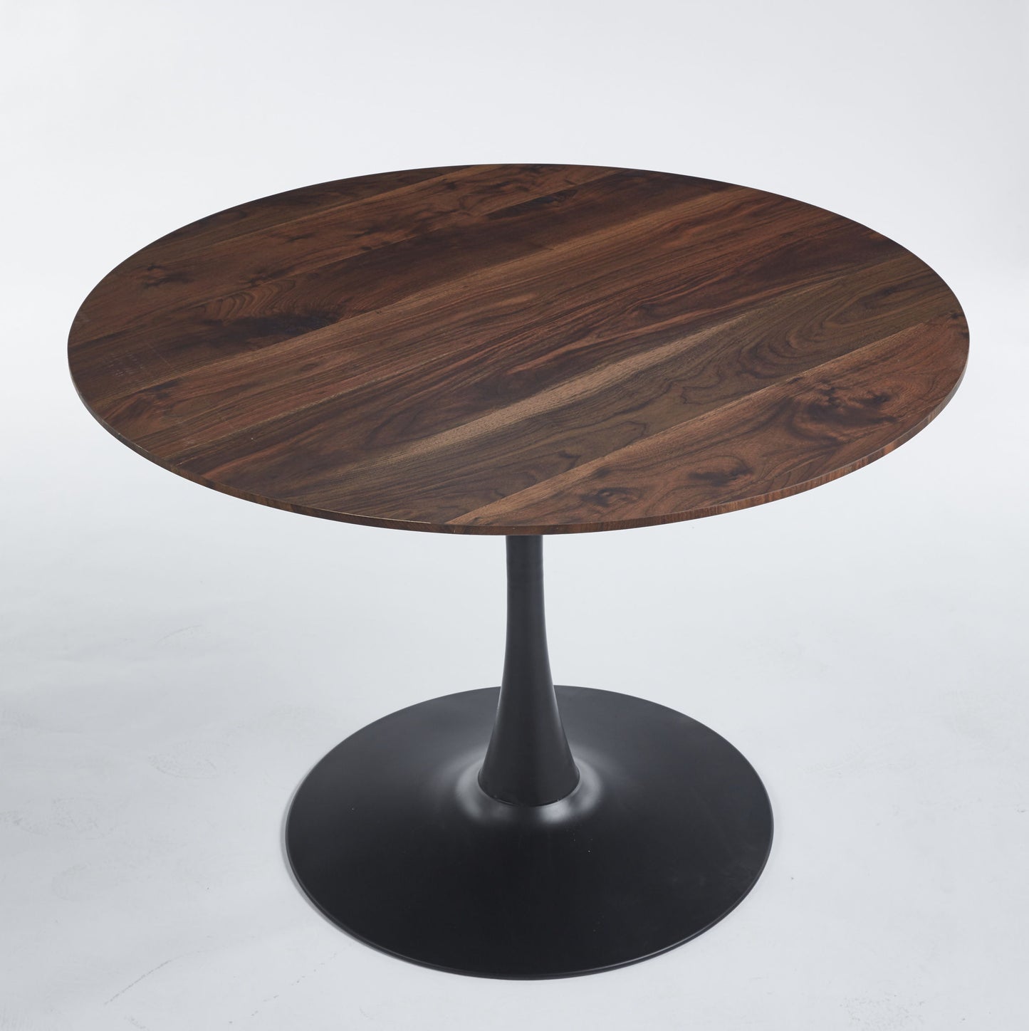 Tulip Table Mid-Century Dining Table For 4 - 6 People With Round MDF Table Top, Pedestal Dining Table, End Table Leisure Coffee Table - Walnut