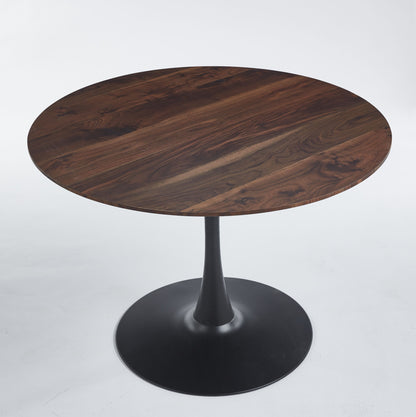 Tulip Table Mid-Century Dining Table For 4 - 6 People With Round MDF Table Top, Pedestal Dining Table, End Table Leisure Coffee Table - Walnut