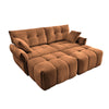 Cozy Plush 2 Seater Sofa Set With Ottomans And Throw Pillows - Burnt Orange