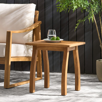Kinesis - Outdoor Side Table With Slatted Top And Wood Frame - Teak