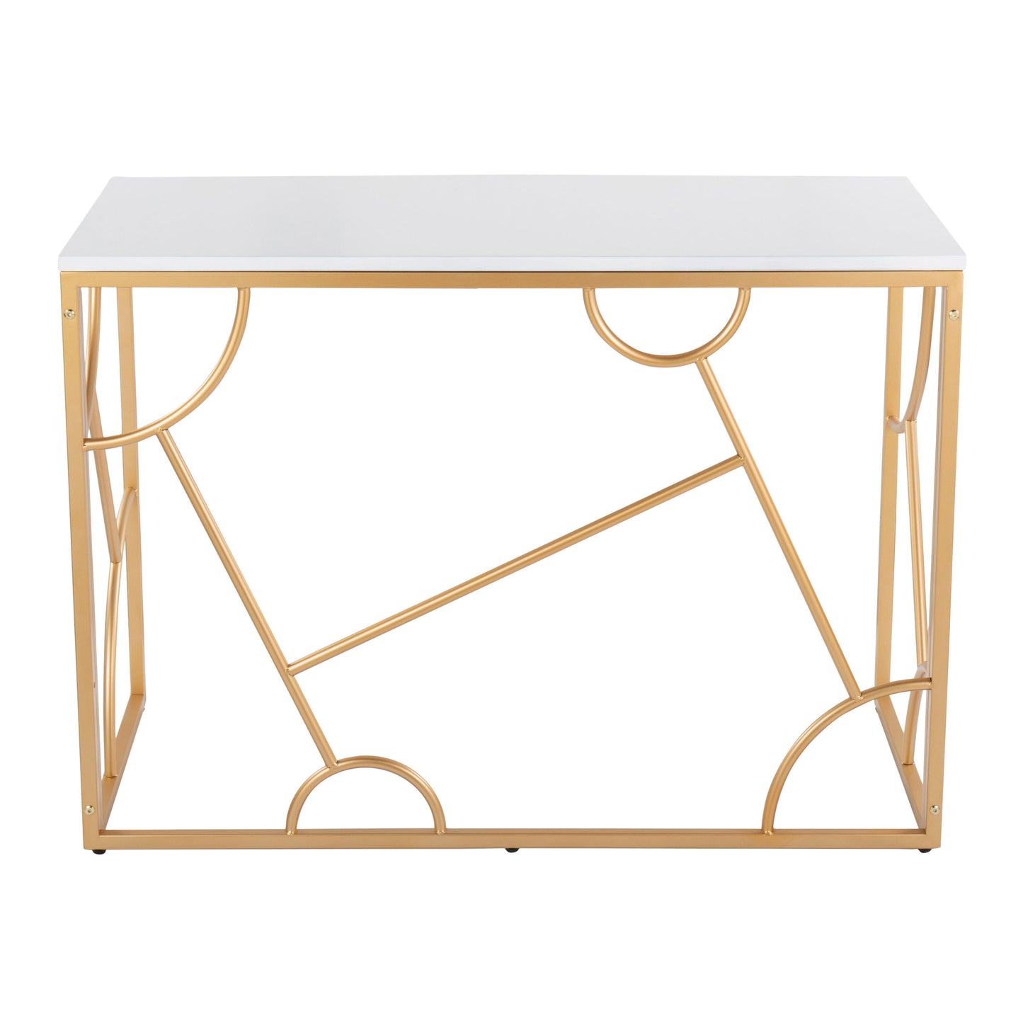 Constellation - Contemporary Desk - Gold / White
