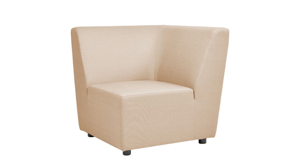 Cleo - Modular Upholstered Deep Seating Patio Corner Chair Axroma Olefin - Almond Beige