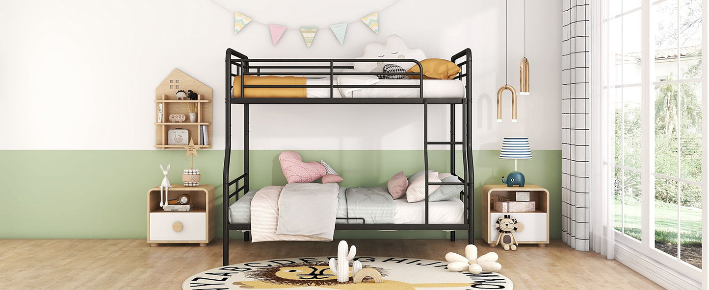 Full Long Over Queen Bunk Bed - Black
