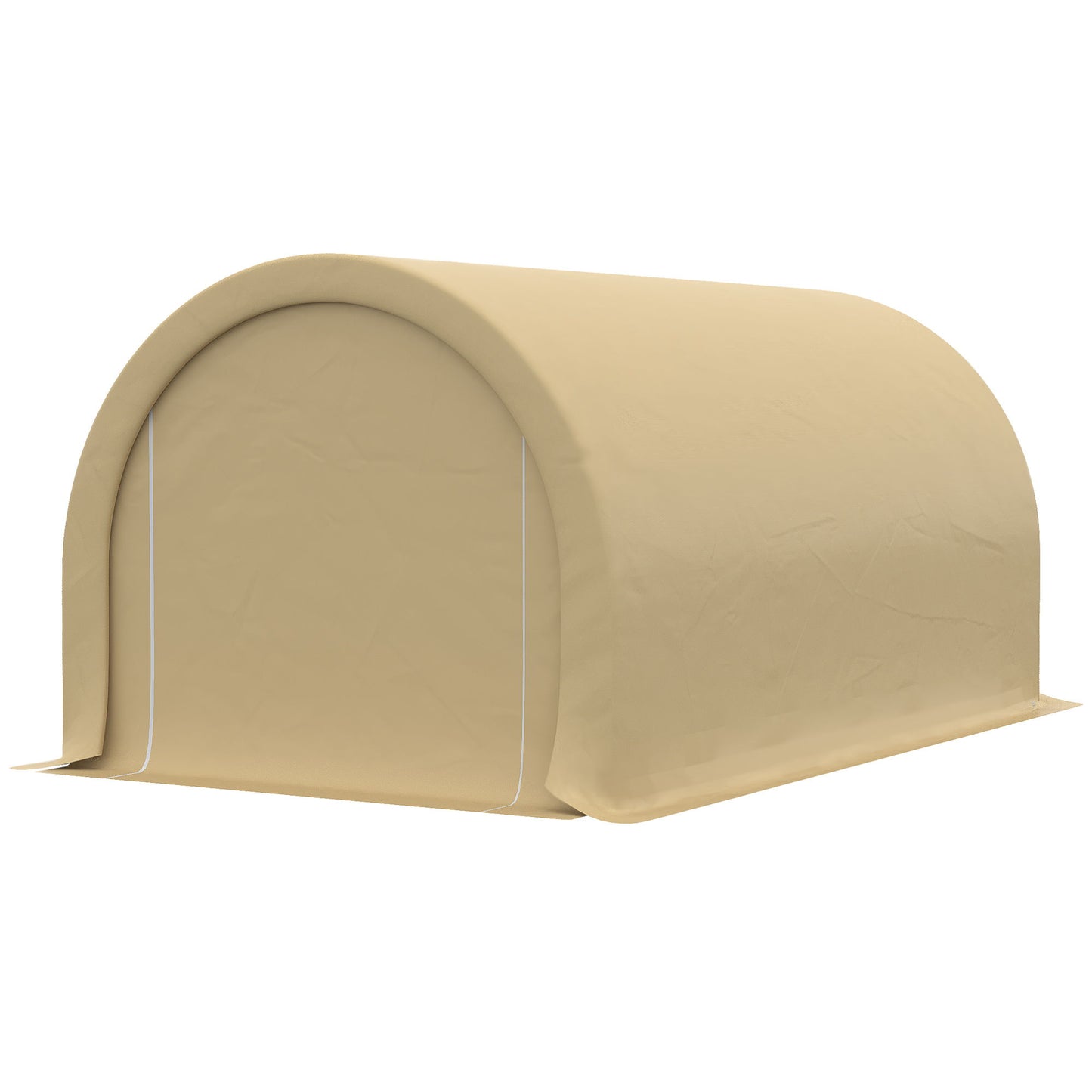 Outsunny - 10' x 16' Carport, Heavy Duty Portable Garage Storage Tent With Large Zippered Door, Anti-Uv Pe Canopy Cover For Car, Truck, Boat, Motorcycle, Bike, Garden Tools, Outdoor Work - Beige