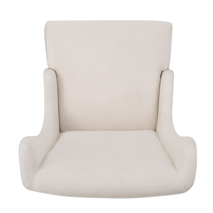 Alight - Upholstered Dining Chair With High Back And Birch Wood Legs - Beige