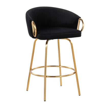 Claire - Contemporary / Glam Counter Stool (Set of 2) - Gold / Black