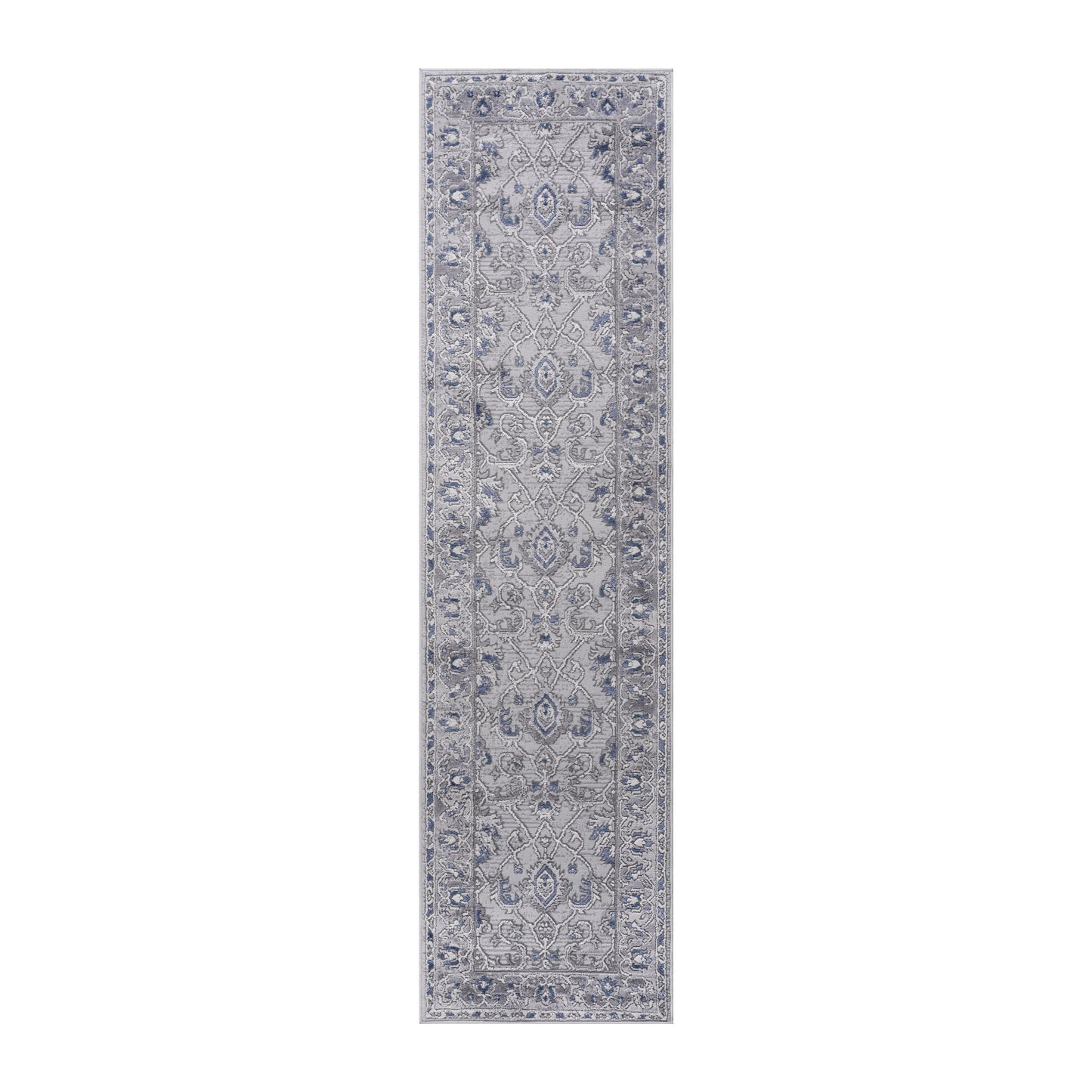 Marfi - 2' X 8' Oriental Runner Rug - Gray / Blue