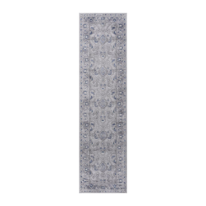 Marfi - 2' X 8' Oriental Runner Rug - Gray / Blue