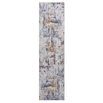 Payas - 2' X 8' Abstract Runner Rug - Ivory / Blue