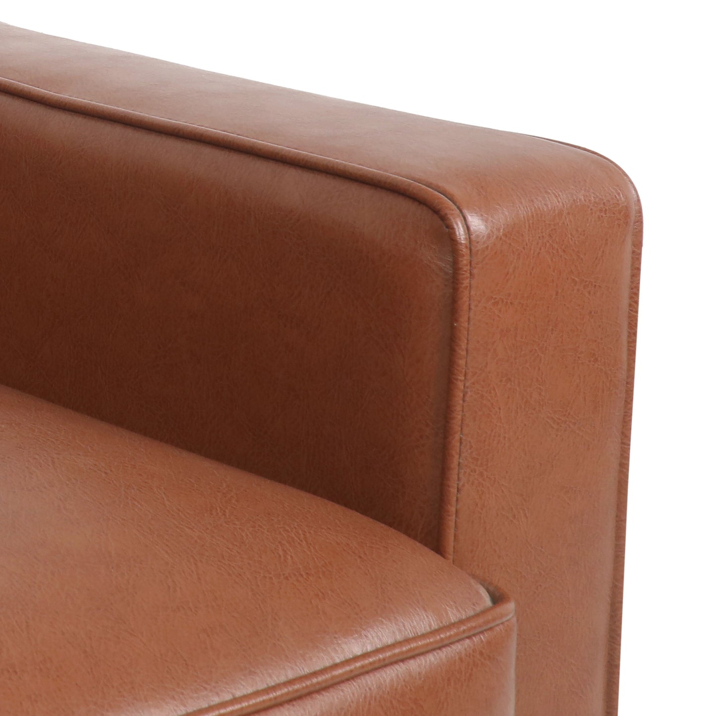 Contemporary Club Chair With Button Tufting And Diamond Stitching - Light Brown