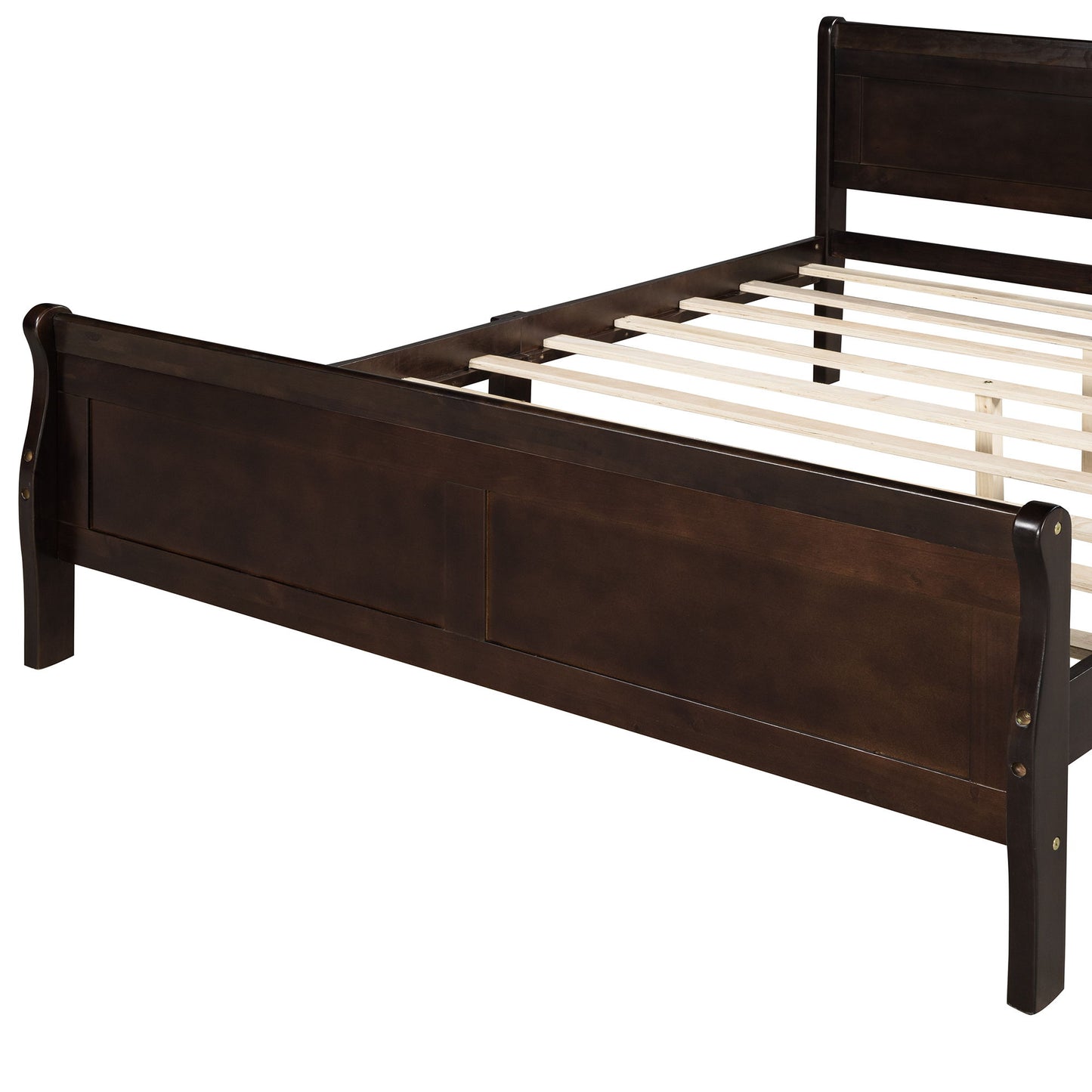 Full Size Platform Bed With Headboard And Slat Support - Espresso