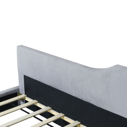 Twin Size L Shaped Upholstered Daybed - Gray