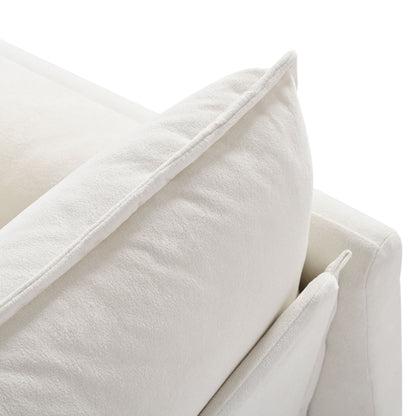 Modular Oversized Deep Seat Sectional Cloud Sofa Sleeper With 3 Ottomans & Soft Pillows - Beige