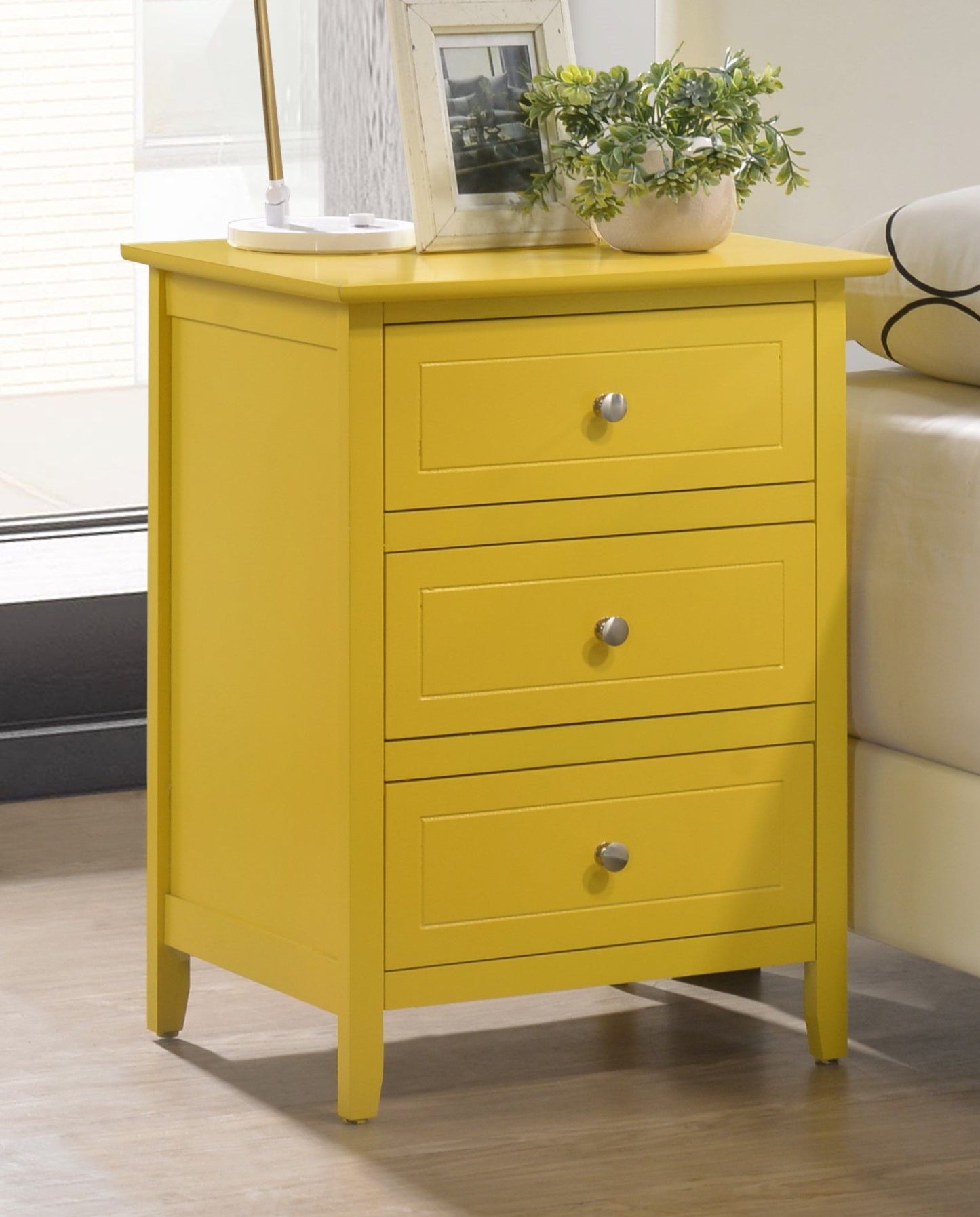 Transitional Nightstand For Bedrooms - Yellow