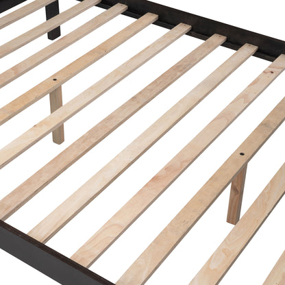 Twin Over Full Stairway Bunk Bed With Drawer, Storage And Guard Rail For Bedroom - Espresso