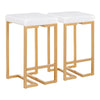 Midas - Contemporary / Glam Counter Stool (Set of 2) - Gold / White