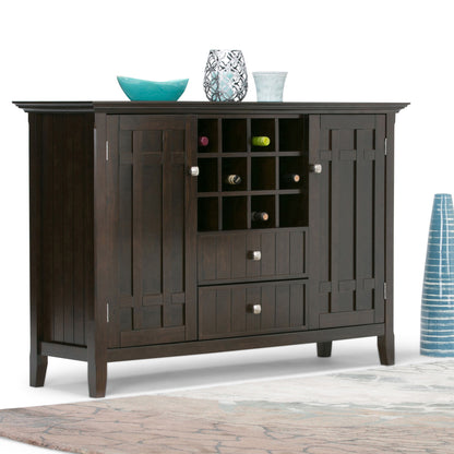 Bedford - Sideboard Buffet And Wine Rack - Dark Tobacco Brown