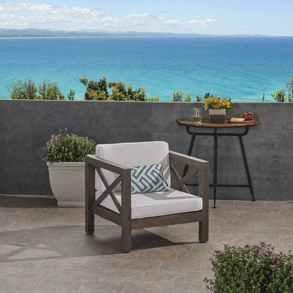 Brava - Modern Club Chair With Water Resistant Cushions - Gray / White