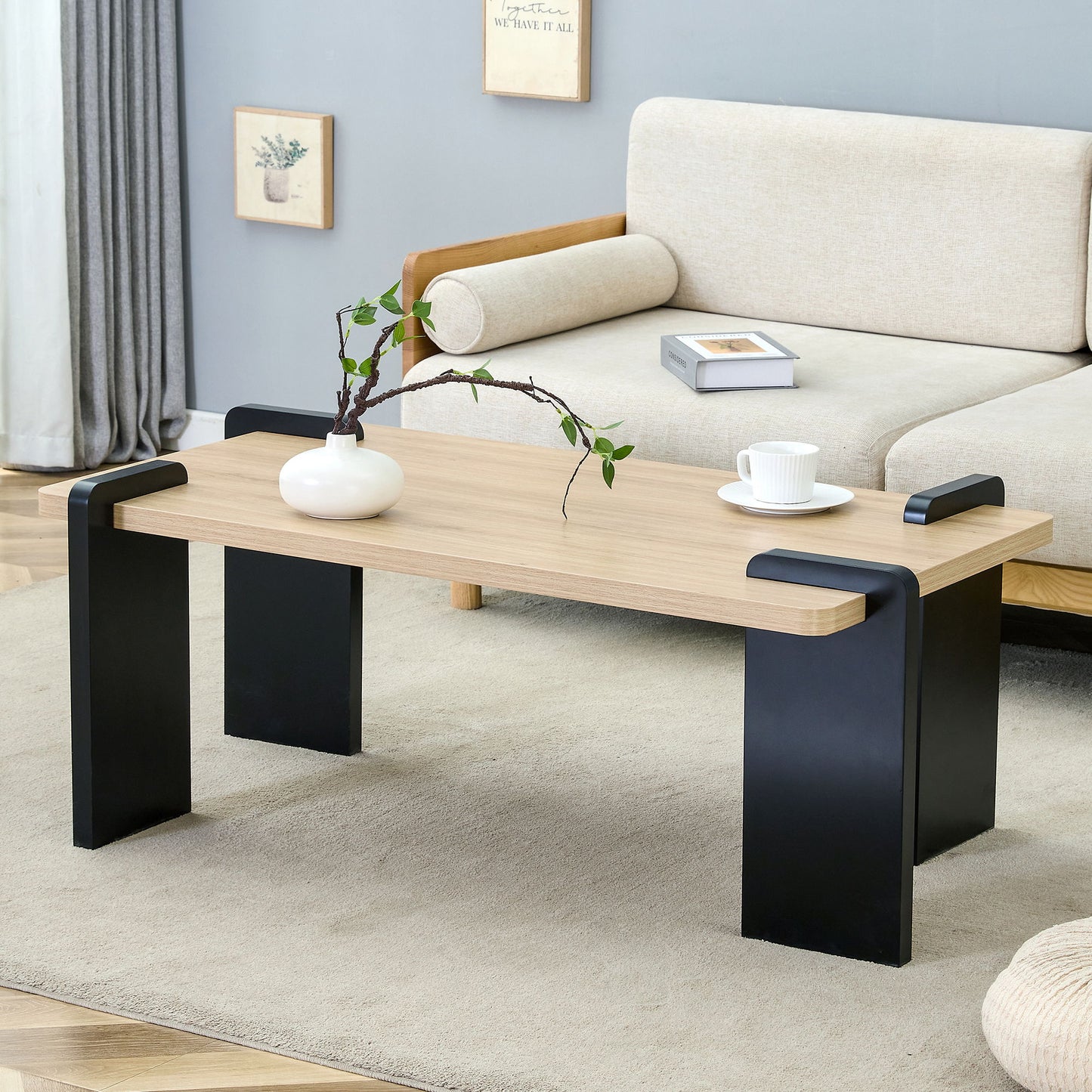 Coffee Table, Suitable For Modern Minimalist Living Rooms - Natural Wood
