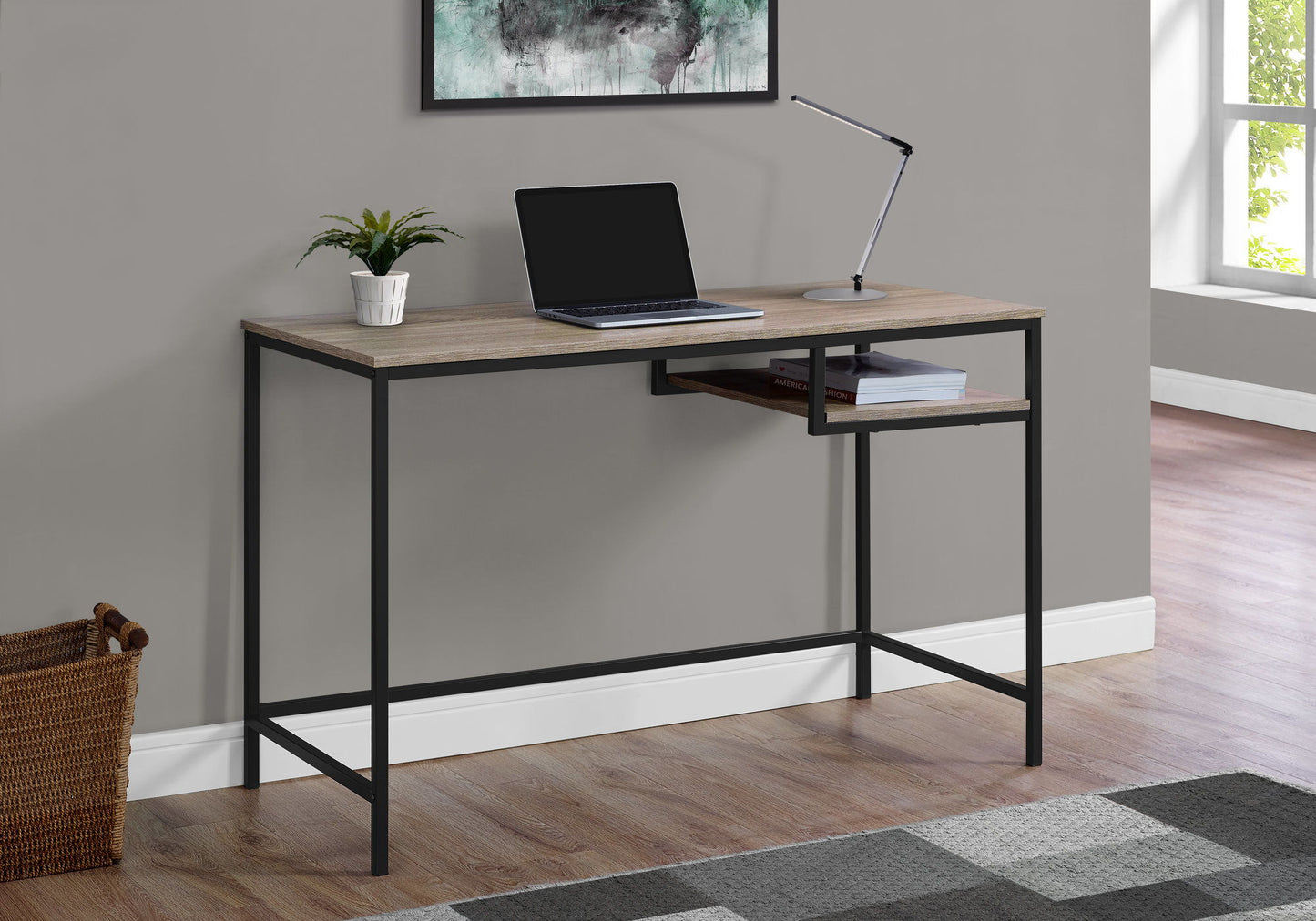 Computer Desk For Home Office, Laptop, Contemporary & Versatile Placement - Taupe